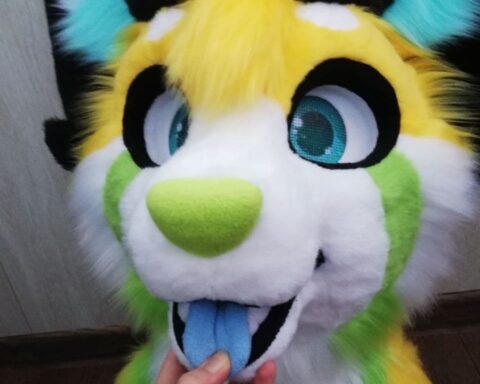 Pocky the red panda fursuit head