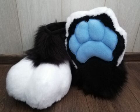 Pocky the red panda fursuit paws