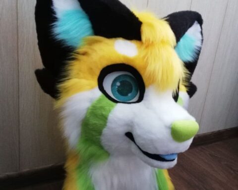 Pocky the red panda fursuit head