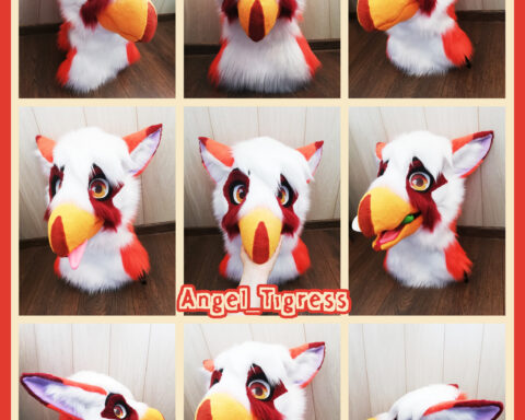 Gryphon head fursuit