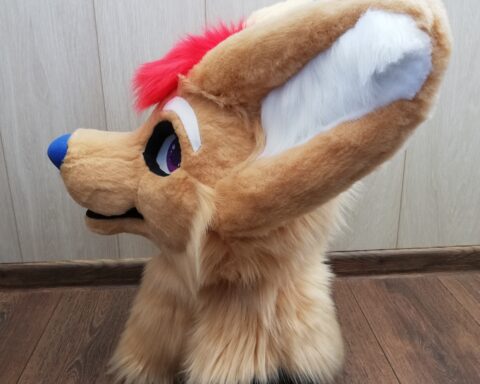 Cream Fenec fursuit head