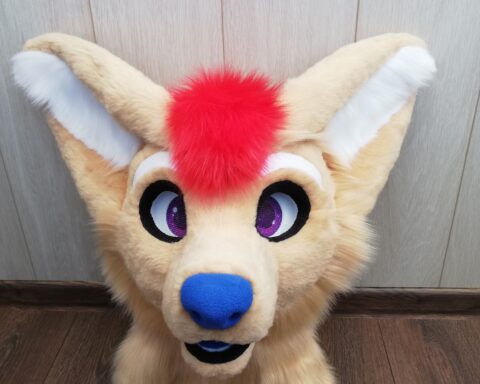 Cream Fenec fursuit head