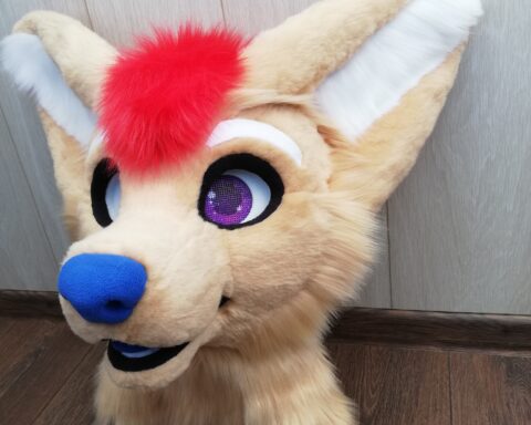 Cream Fenec fursuit head