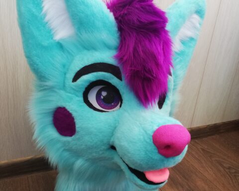 fursuit Aqua Dog head