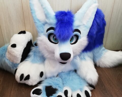 Full Fursuit Light Blue Fox