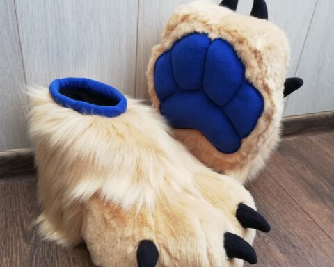 Cream Fenec fursuit paws