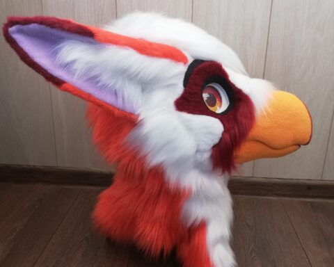 Gryphon head fursuit