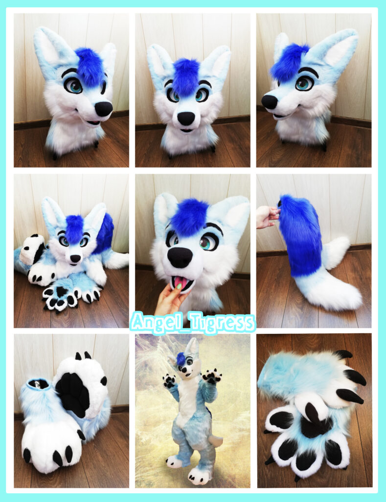 Full Fursuit Light Blue Fox