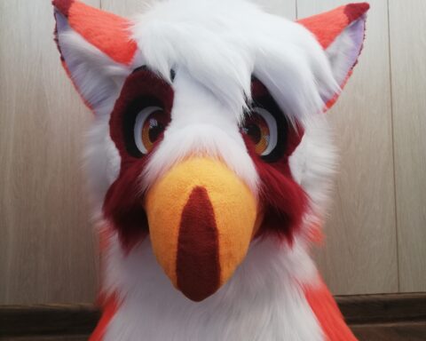 Gryphon head fursuit