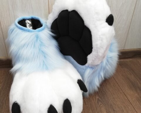 Full Fursuit Light Blue Fox Paws