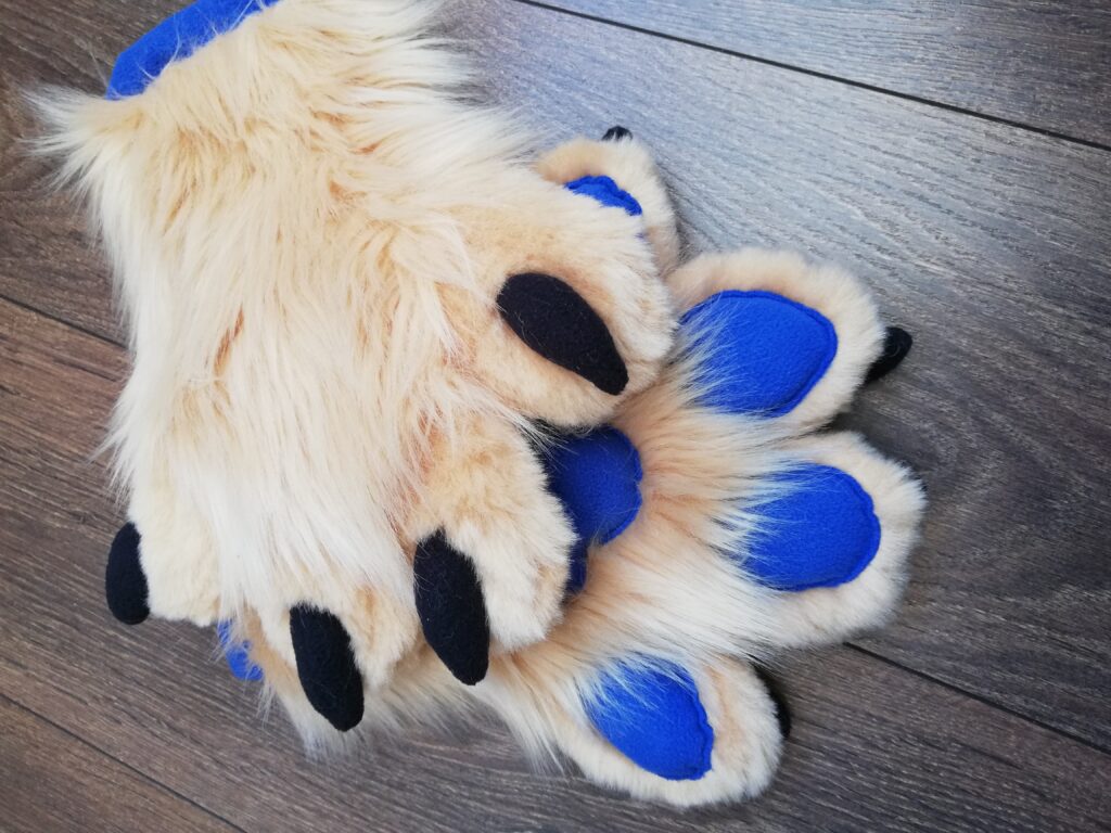 Cream Fenec fursuit paws