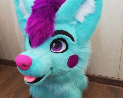 fursuit Aqua Dog head