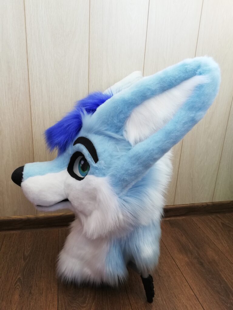 Full Fursuit Light Blue Fox Head