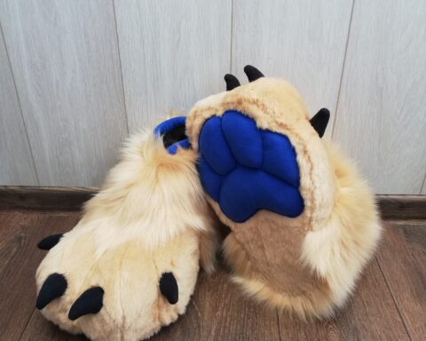 Cream Fenec fursuit paws