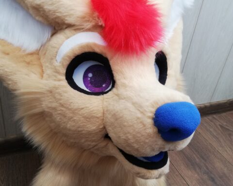 Cream Fenec fursuit head