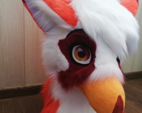 Gryphon head fursuit