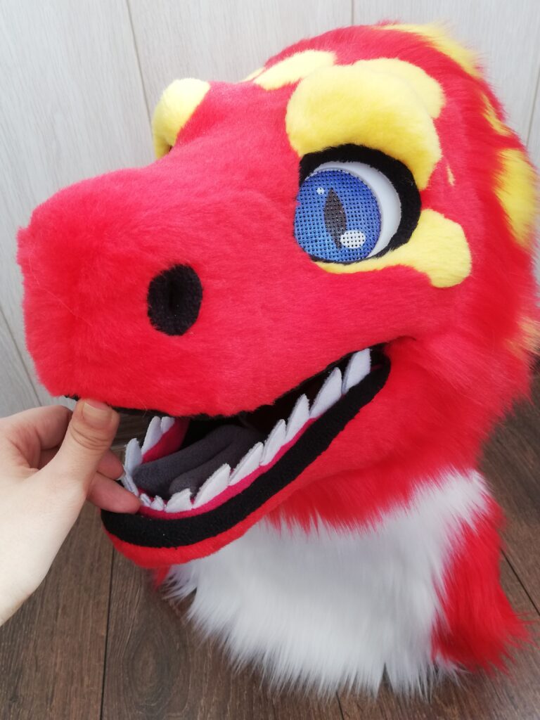 Red Lizard Fursuit Head