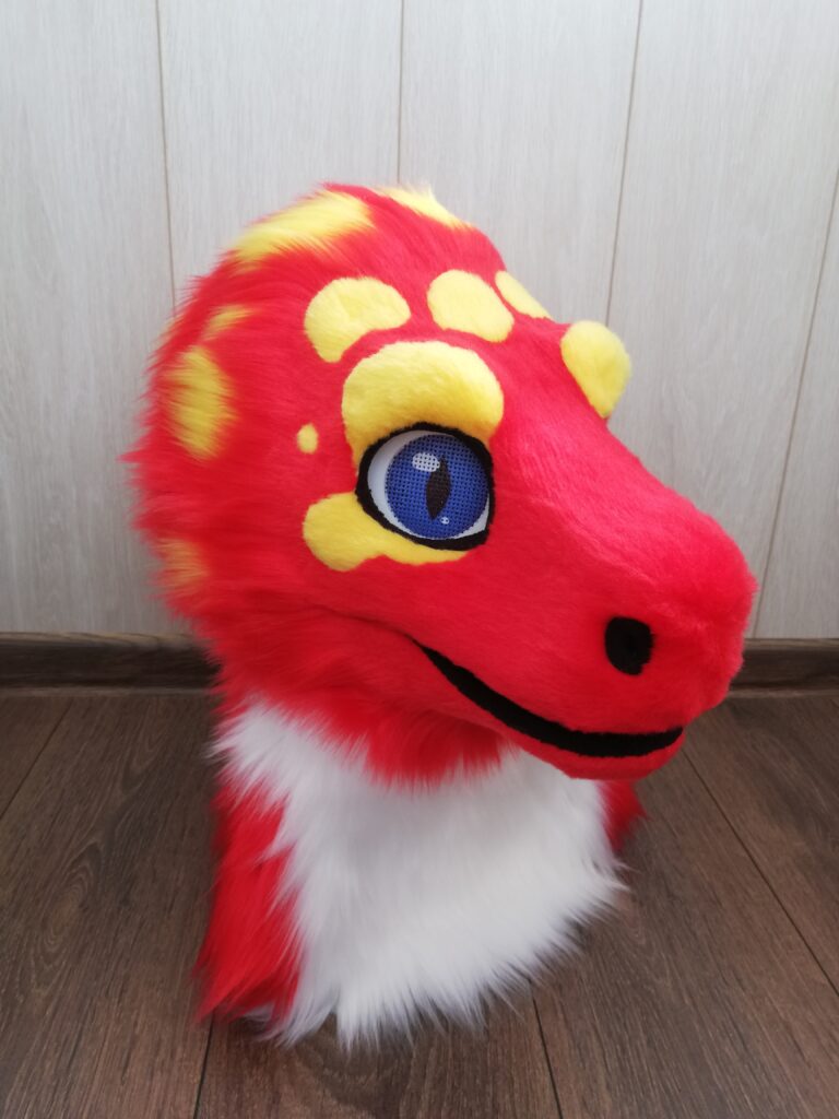 Red Lizard Fursuit Head