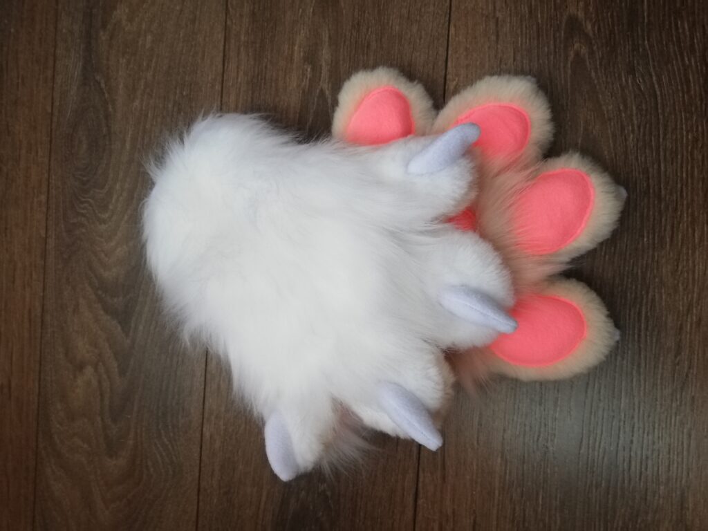 Chocolate husky partial fursuit paws